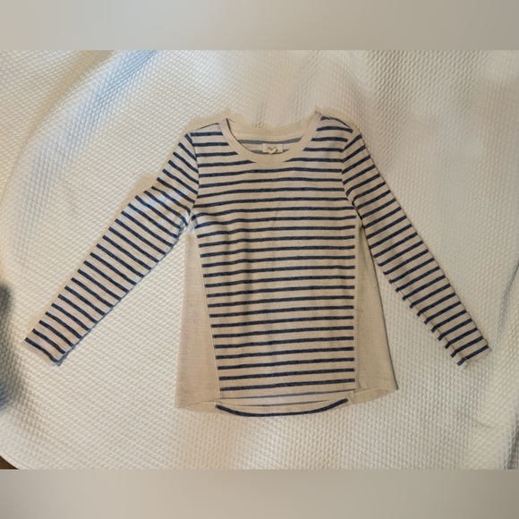 Per Se Tops - Per Se Blue Stripe Pull Over